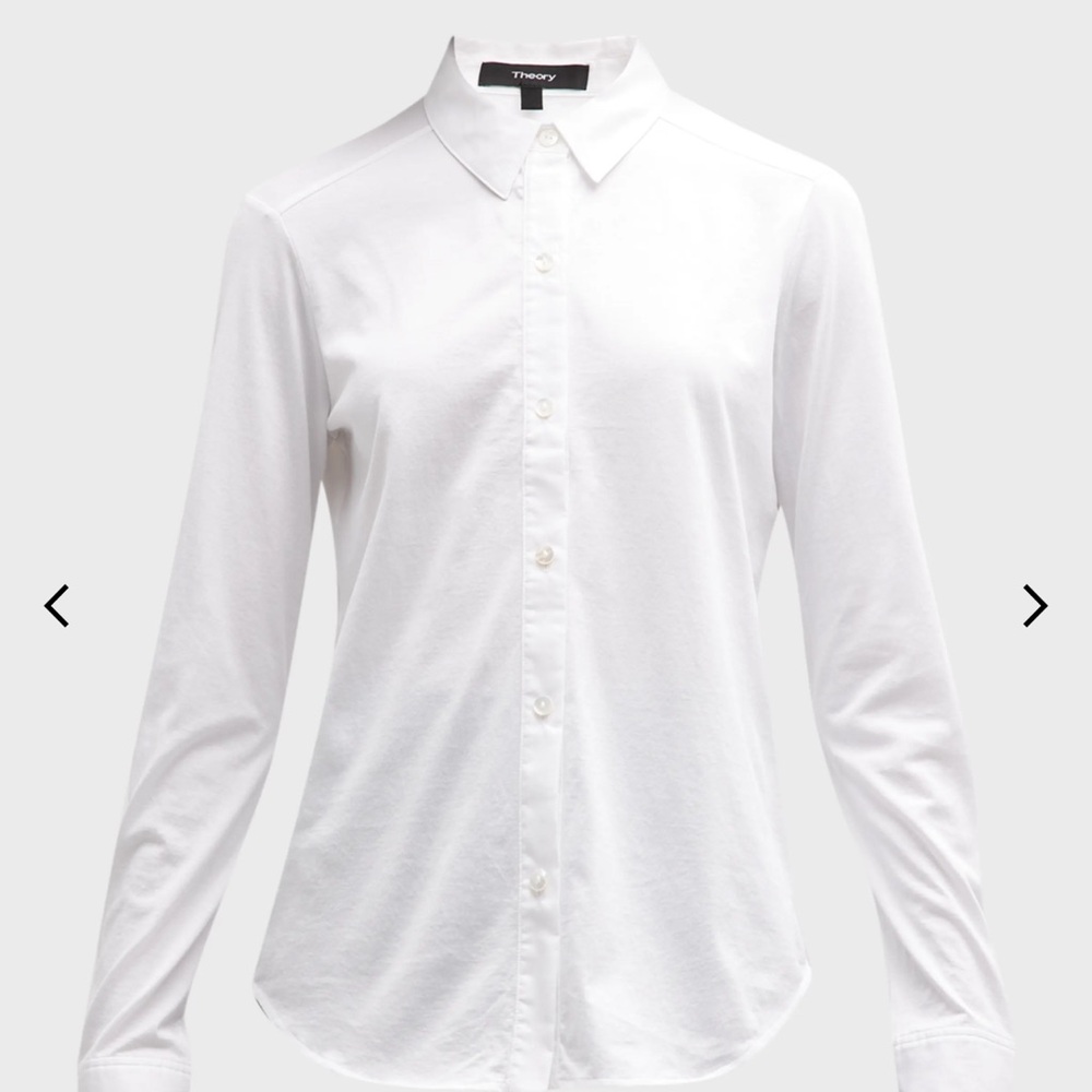 Theory Crisp White Collared Shirt